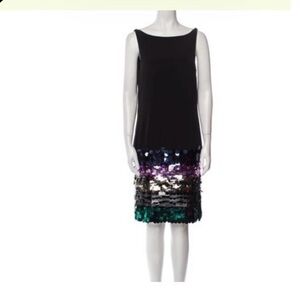 Jovani Black Dress with Multicolor Sequin Skirt